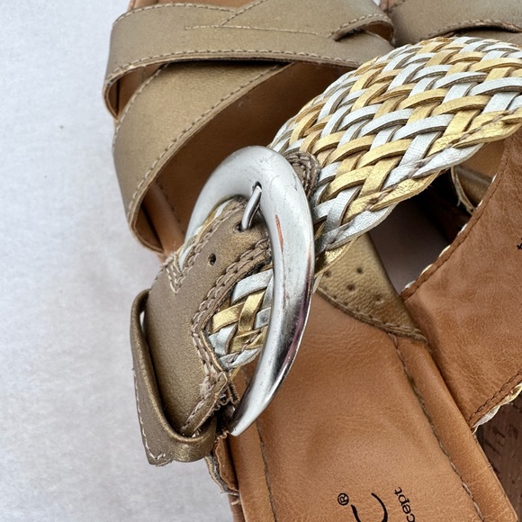 b.o.c Born Concept Jonna Gold Sunbronze Wedge Slide Sandle Size 9M - Picture 13 of 14